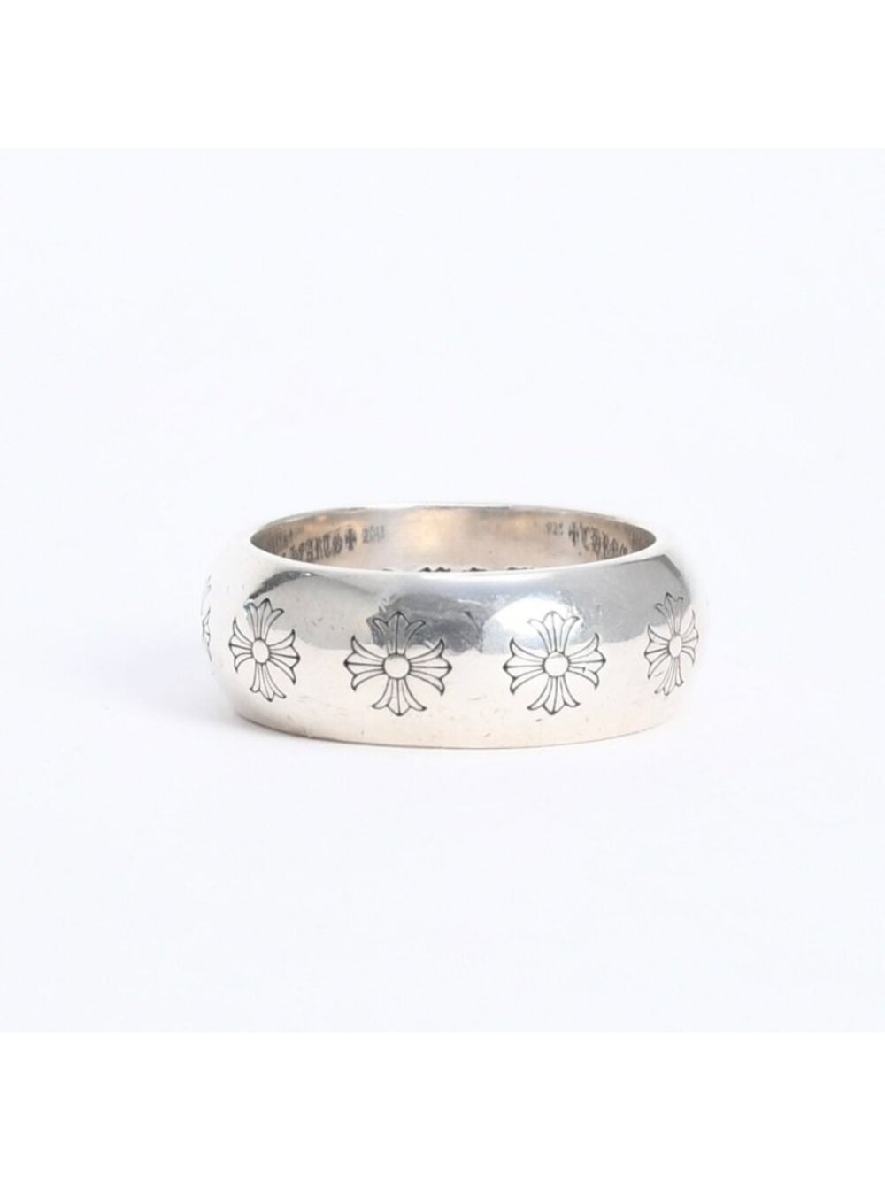 Chrome Hearts Rnd CH Pls Round CH Plus Ring 925 Sterling Silver